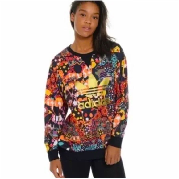Adidas X Farm Rio Maracatu Firebird Sweatshirt Med Gold Trefoil Unisex - Picture 3 of 11